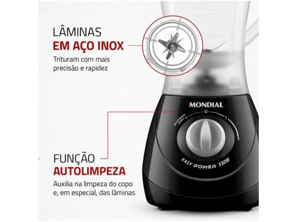 Liquidificador Mondial Easy Power Preto L-550 - Image 6